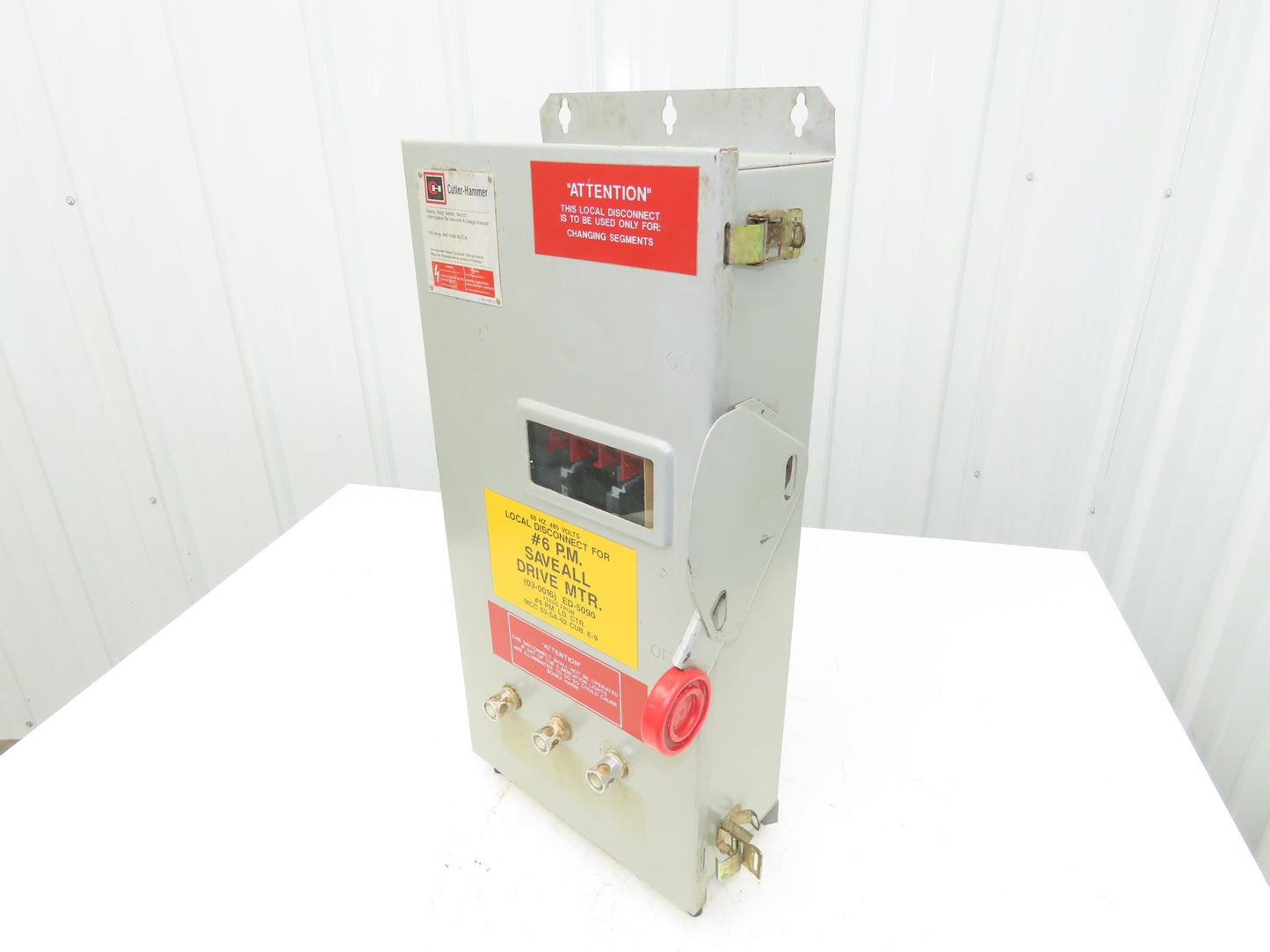 Cutler Hammer Eaton DH363UDKW Safety Disconnect Switch 100A 600V 3Ph Non Fused
