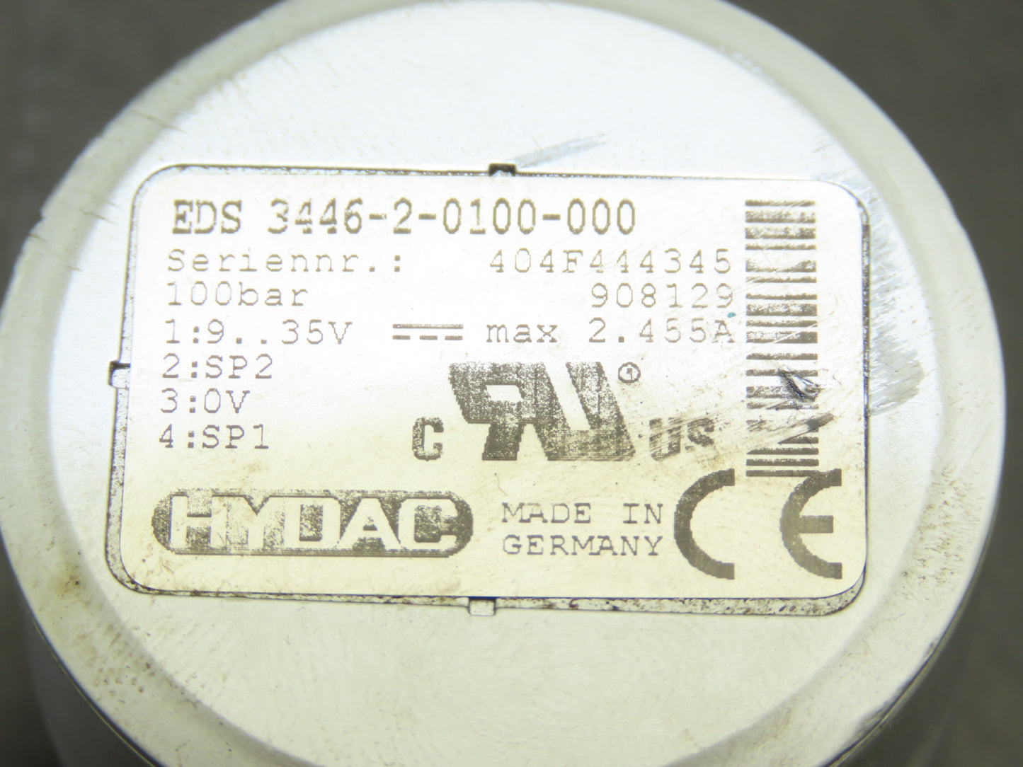Hydac EDS 3446-2-0100-000 Digital Pressure Sensor 100bar