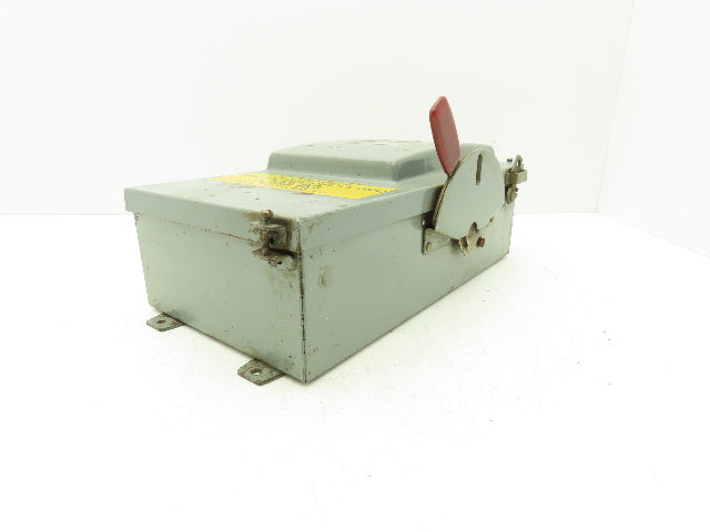Westinghouse JHF361 Safety Disconnect Switch 30A 600VAC Fused 30HP