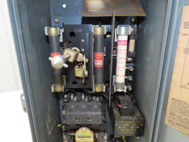 Westinghouse Life-Line Combination Motor Starter Fusible 10HP 600V 3ph 110V Coil