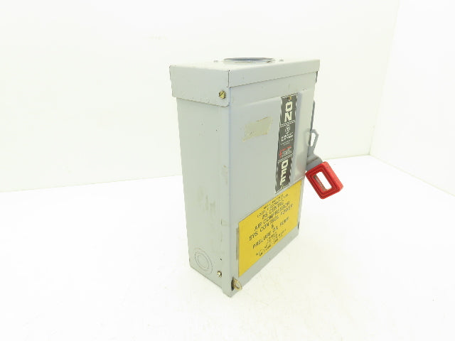 General Electric TH3361R Model 7 GE Safety Disconnect Switch 30A 600VAC Fused