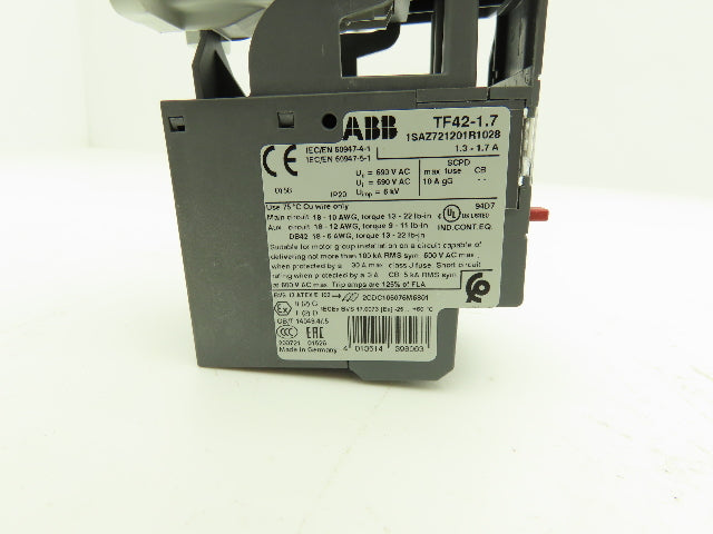 ABB AF09-40-00-11|TF42 Contactor 600V W/Thermal Overload Relay Screw Term