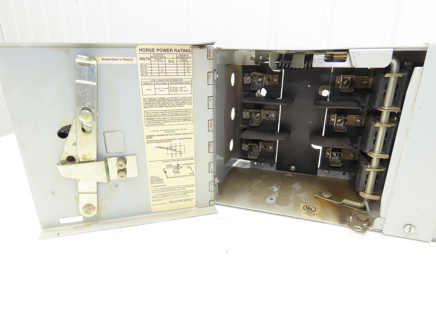 Siemens V7E3611R I-T-E Twin Vacu-Break Fusible Switch 30A 600VAC 3 Pole