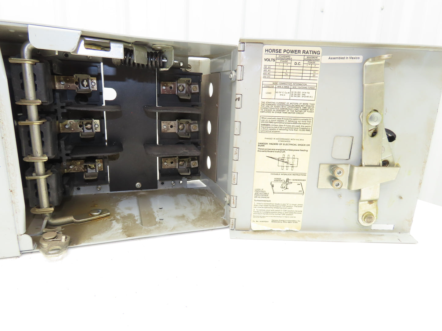 Siemens V7E3611R I-T-E Twin Vacu-Break Fusible Switch 30A 600VAC 3 Pole