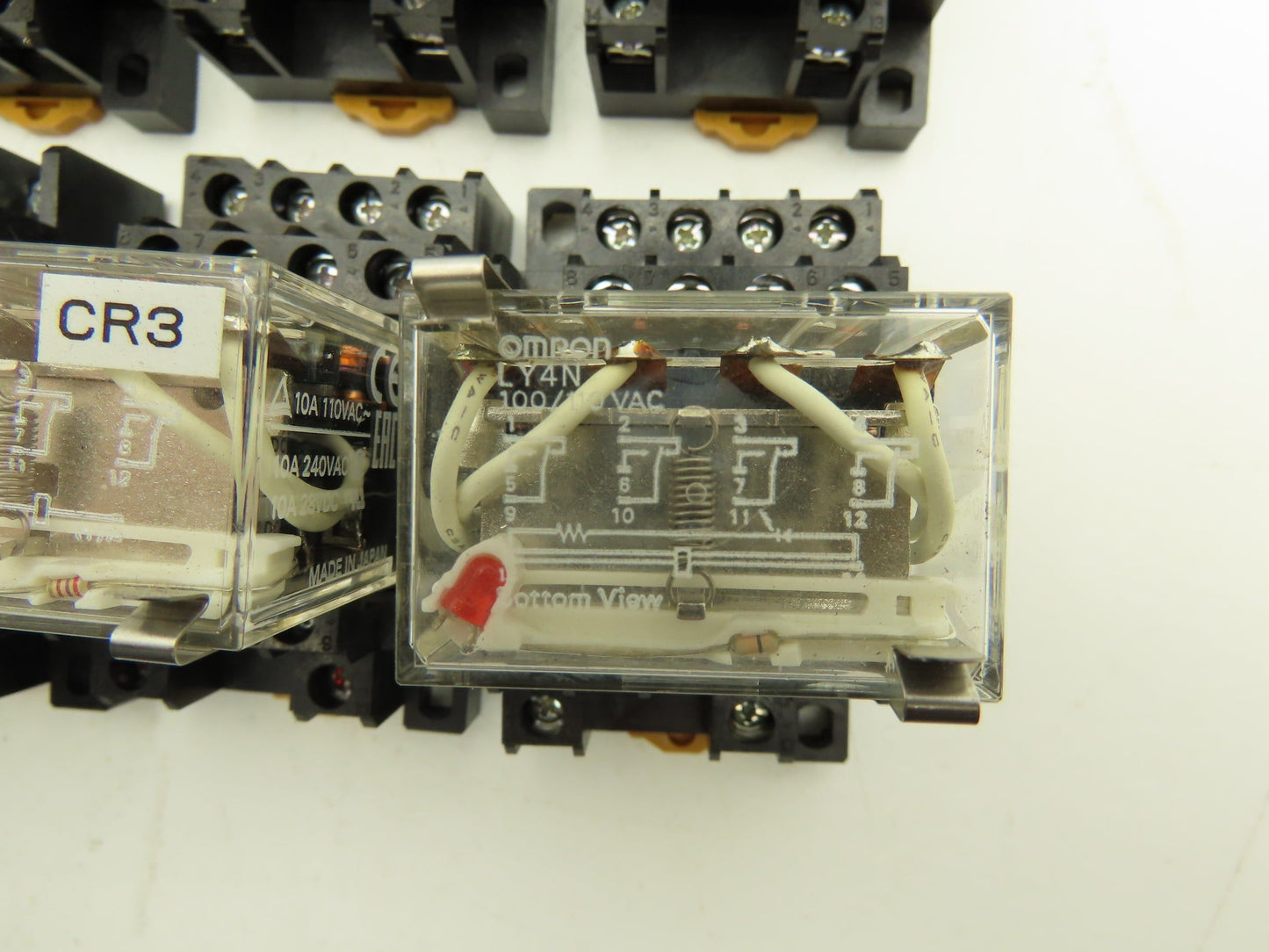 Omron LY4N 24VDC Relay W/Base Lot of 10