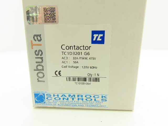 Shamrock Robusta TC1-D32 01 Contactor Motor Starter 3Ph 600V 25Hp 1NC Coil 120V