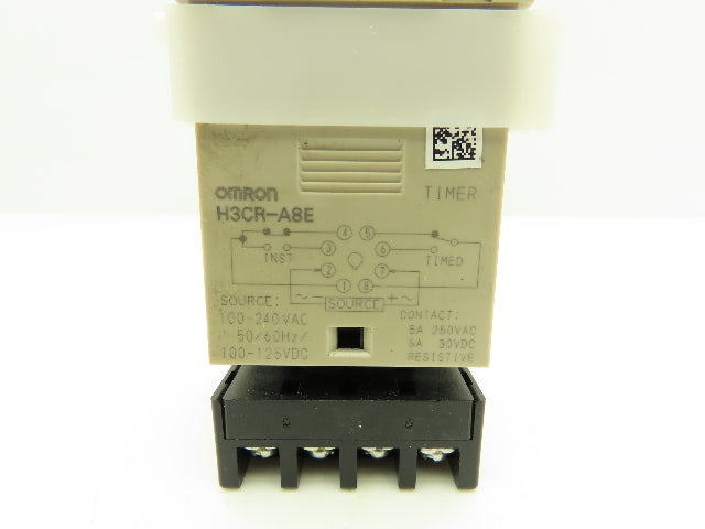 Omron H3CR-A8E Solid-State Timer Relay Socket 100-240V 1.2 Sec-300 Hours