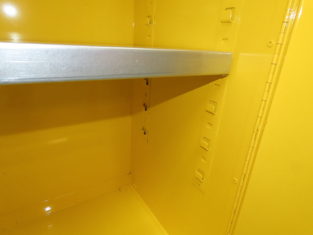 Uline H-1563M-Y Yellow Flammable Safety Cabinet Dual Door 30 Gallon Liquid