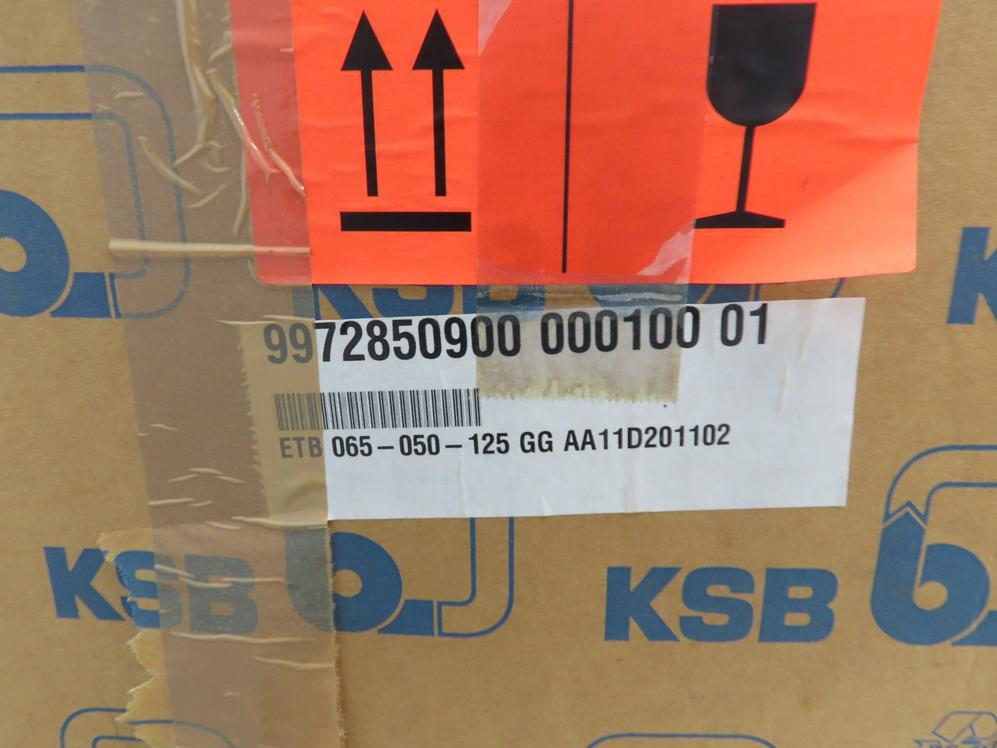KSB ETB 065-050-125 GG AA11D201102 Etabloc Centrifugal Pump 80m³/h 12kw 460V 3PH