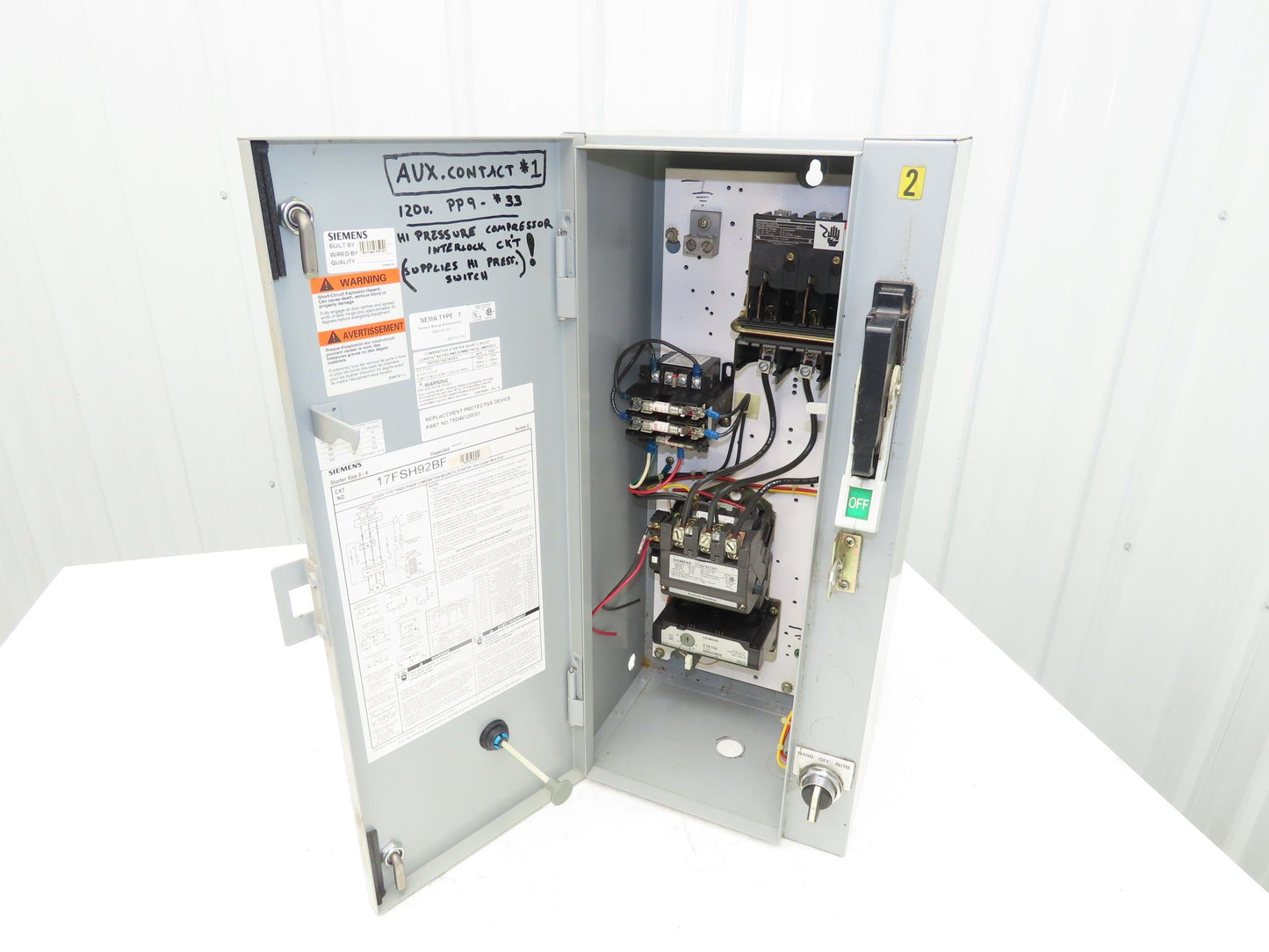 Siemens 17FSH92BF Combination Motor Starter 200A 25HP 600V 3ph