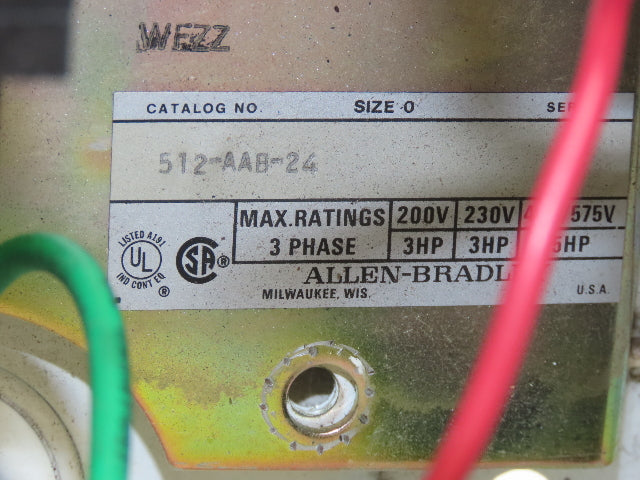 Allen-Bradley 512-AAB-24 Combination Starter Fusible 600V 3PH 5HP 120V Coil
