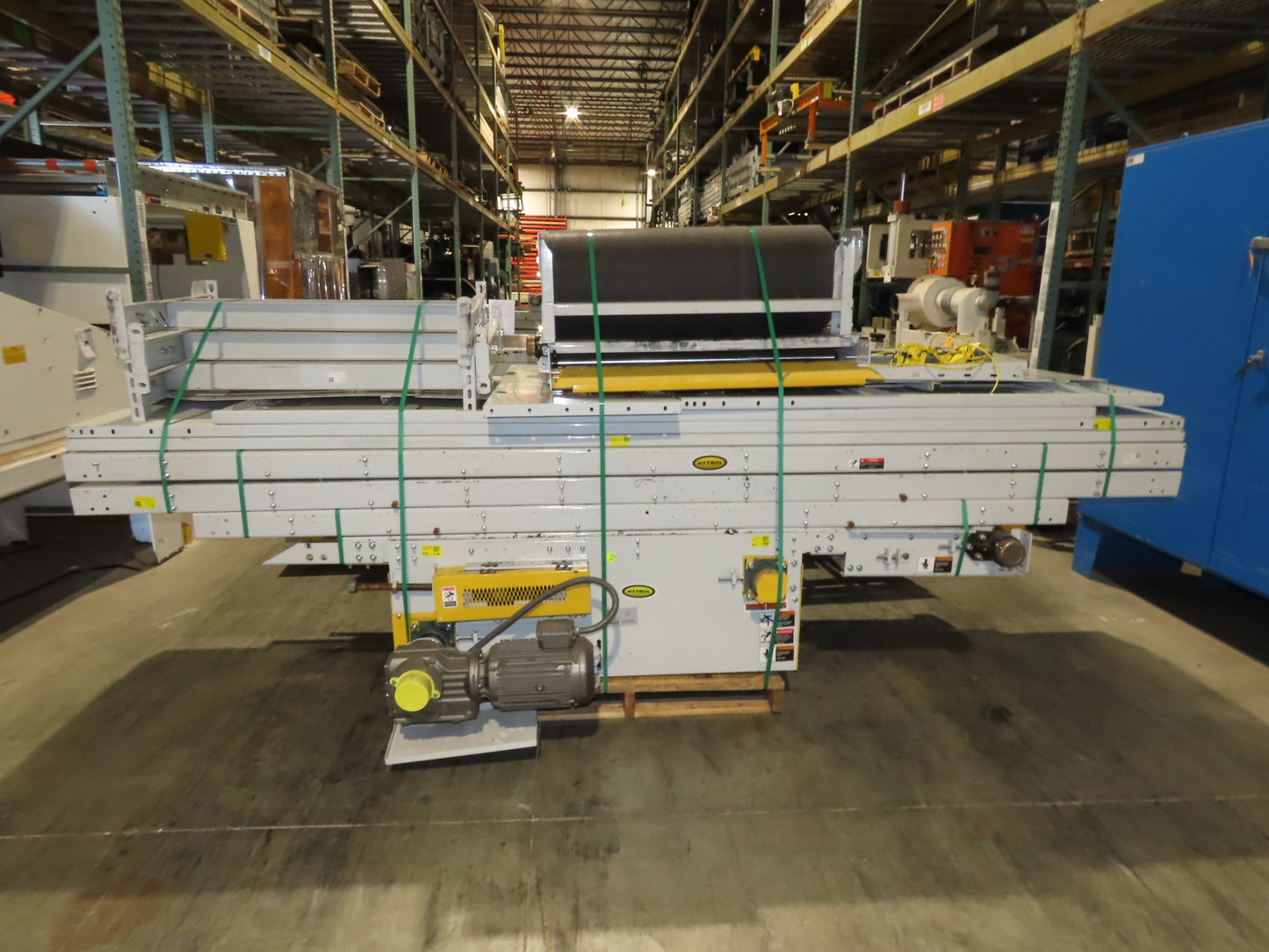 Hytrol BPC 43"x 43' Slider Bed Conveyor 41" Belt 3Hp 3PH Center Drive 159fpm