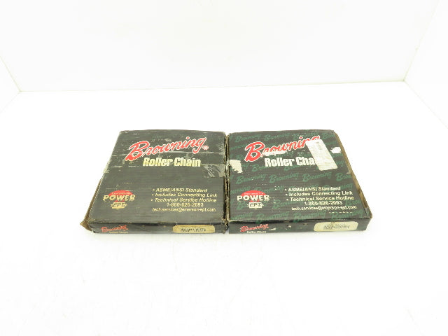 Browning J60 Riveted Roller Chain #60 Single Strand 3/4" Pitch 10'L Lot of 2