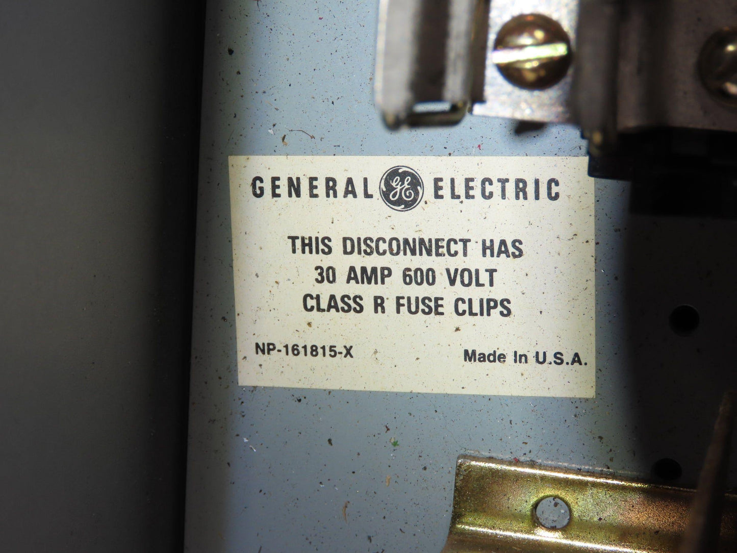 General Electric NP-161815-X Combination Motor Starter Fused 30 Amp 600VAC 10HP