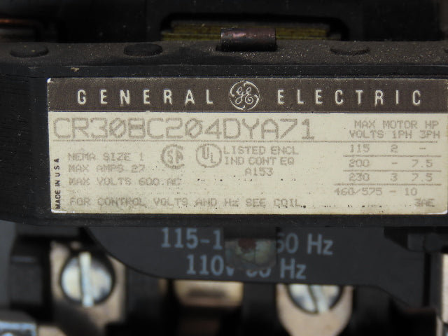 General Electric NP-161815-D Combination Motor Starter Fused 30 Amp 600VAC 10HP