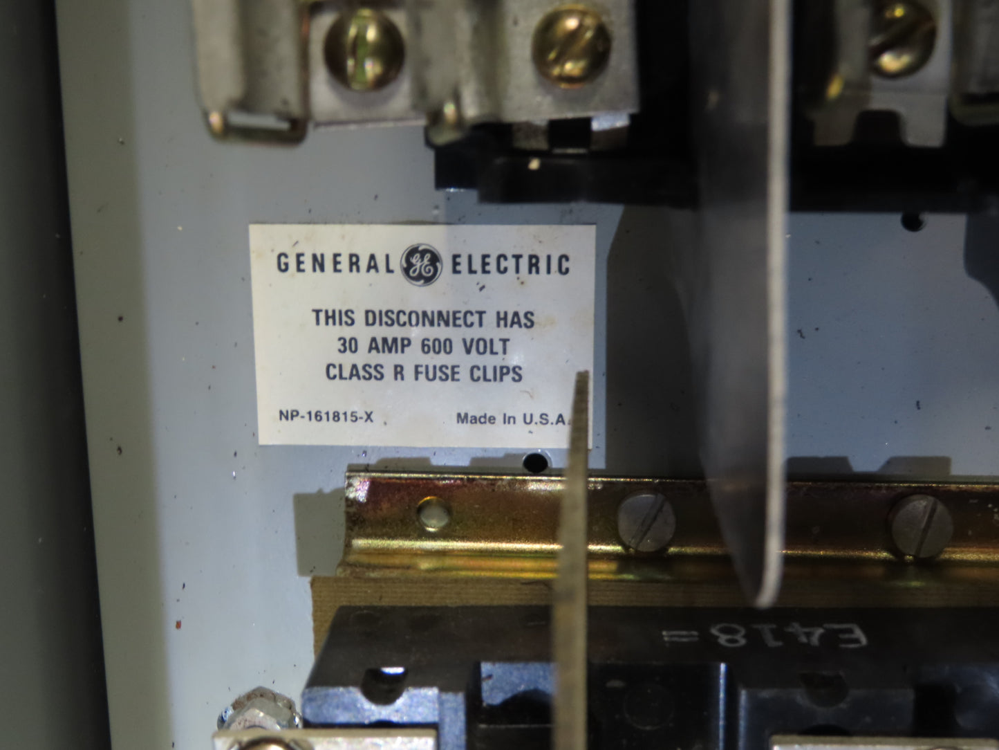 General Electric NP-161815-X Combination Motor Starter Fused 30 Amp 600VAC 5HP