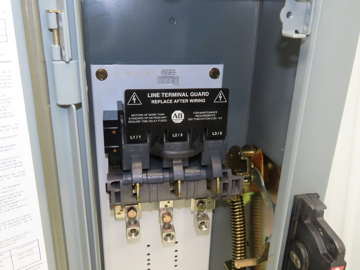 Allen Bradley 1494G-EF3N Combination Starter 200A 150HP 600V 3ph No Starter