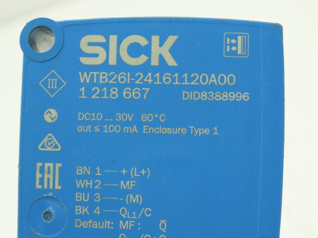 Sick WTB26I-24161120A00 Photoelectric Proximity Sensor 30-2000mm Sensing Range