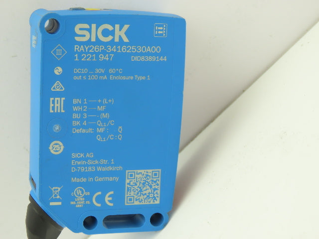 Sick RAY26P-34162530A00 Photoelectric Retro-Reflective Sensor 0-3m Sensing Range