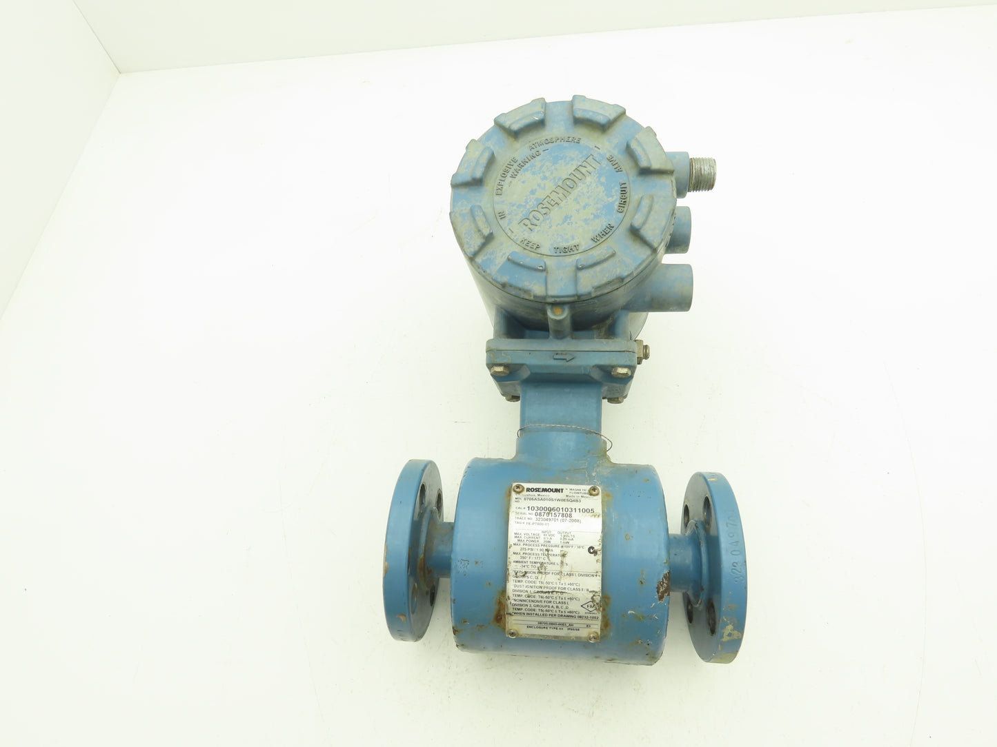 Rosemount 8705ASA010S1W0E5Q4B3 1" Flow Tube Meter Transmitter 8732EST1A1E5DA1M4