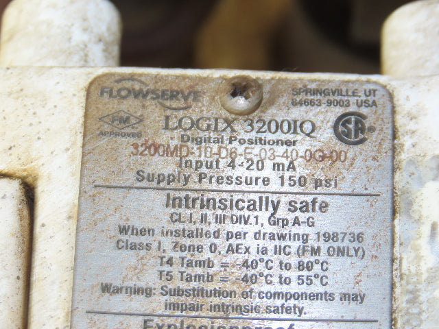 Flowserve Kammer 0350P2 1" Diaphragm Control Valve with Logix 3200IQ Positioner