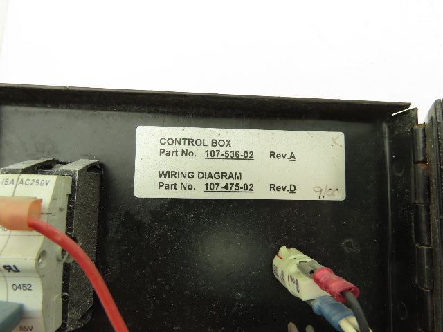 Conair 107-536-02 Vacuum Loader Integral Motor Control Panel Box