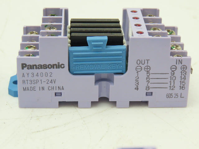 Panasonic AY34002 RT-3 Unit Relay 24VDC w/4 PCS PhotoMOS Power AQZ102 Lot of 10
