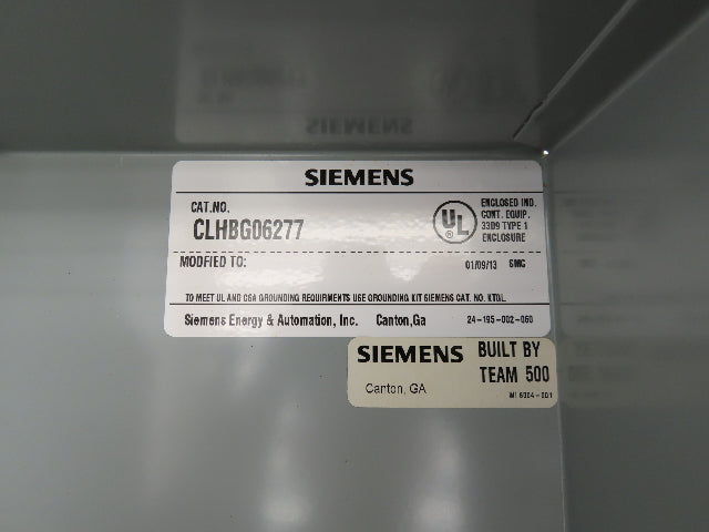 Siemens CLHBG06277 Lighting & Heating Contactor Electrical Enclosure 30A
