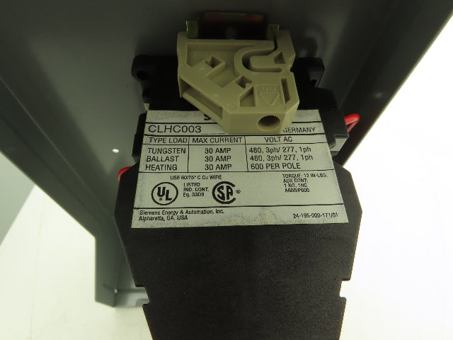 Siemens CLHBG06277 Lighting & Heating Contactor Electrical Enclosure 30A