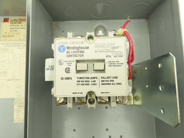 Cuttler Hammer 6710C54G31 ECL04C1A4A Lighting Contactor Electrical Enclosure