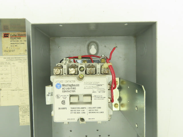 Cuttler Hammer 6710C54G31 ECL04C1A4A Lighting Contactor Electrical Enclosure