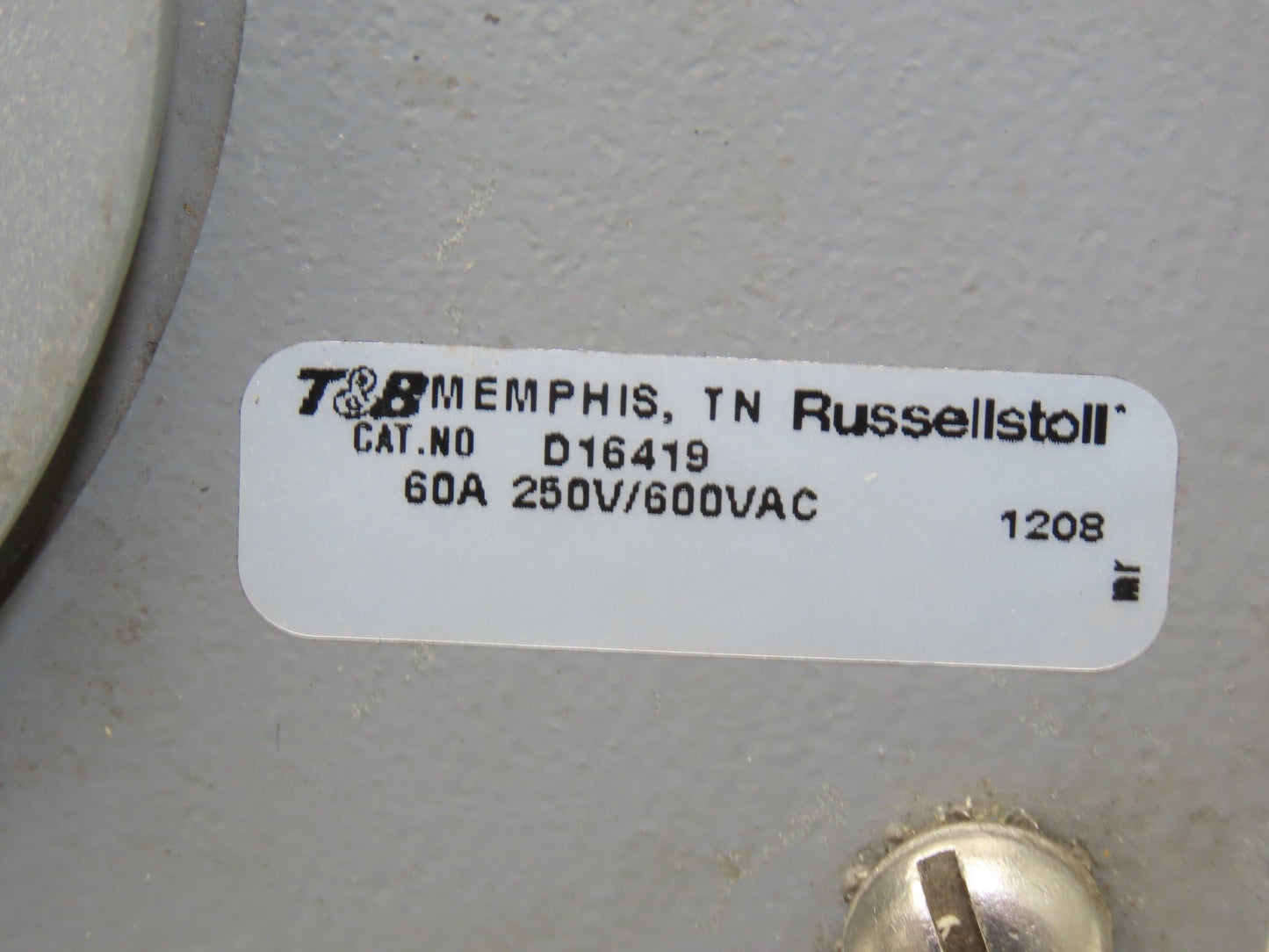 General Electric TH3362J Safety Disconnect Switch 60A 600VAC 3Ph Fused D16419
