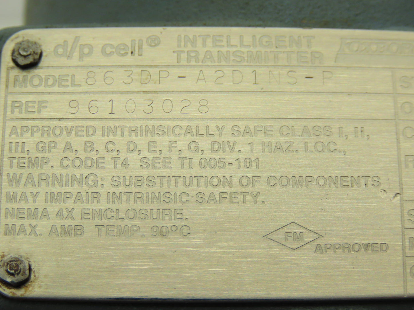 Foxboro 863DP-A2D1NS-P Intelligent Differential Pressure Transmitter 12.5-42vdc