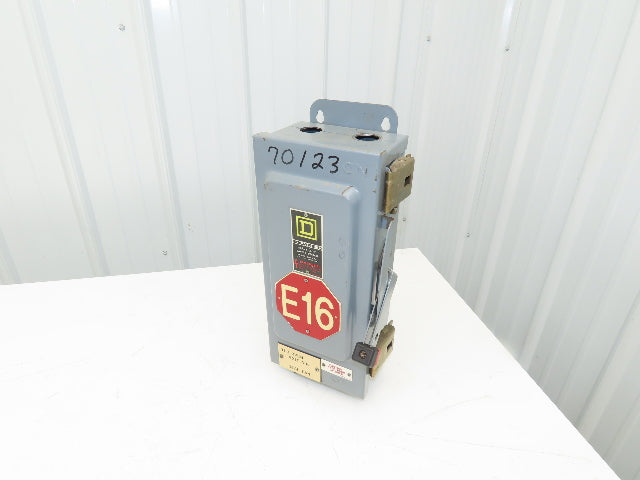 Square D HU361AWK Safety Disconnect Switch 30A 600V 30HP Non Fused 3 Pole Ser E1