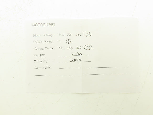 Doerr Electric AC Motor .5Hp 575-1725rpm 460V 3PH H56C 30 Min Duty Rating