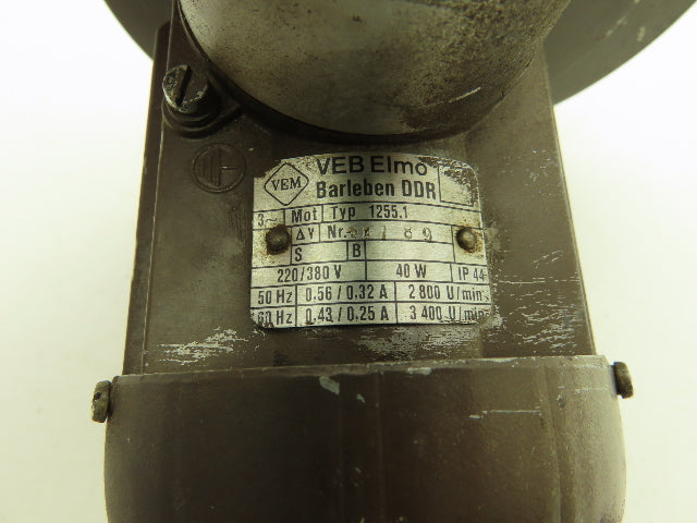 Orsta TGL 17-747407 Hydraulic Gear Pump 3400rpm 220/380V VEB Elmo 1255.1 Motor