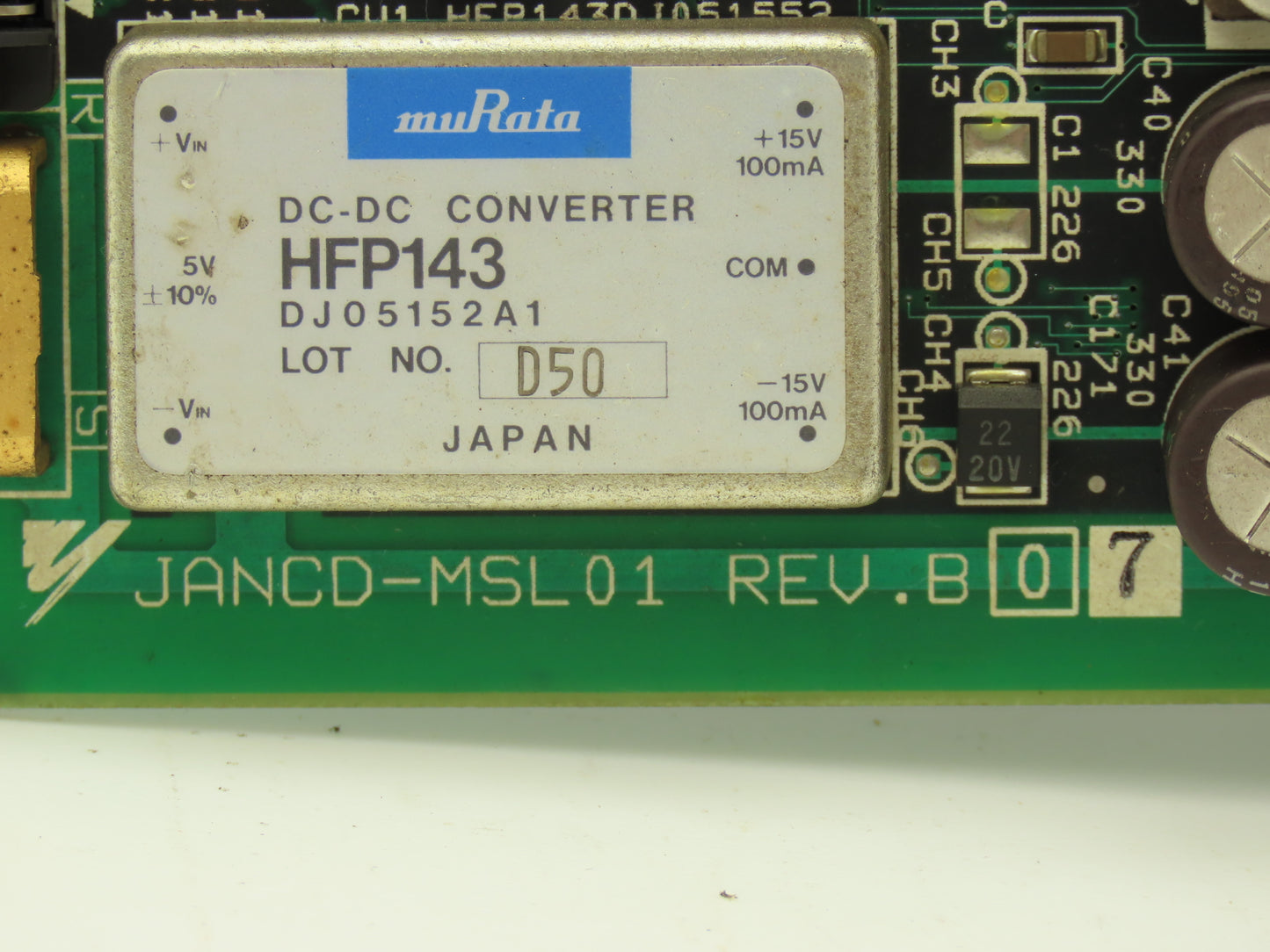 Yaskawa Electric JANCD-MSL01 Touch Sense Interface Add-On Card Motoman Rev B07