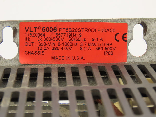 Danfoss VLT5006 Variable Speed Drive 5Hp 380-500vac 3ph 50/60Hz VLT 5000 Series