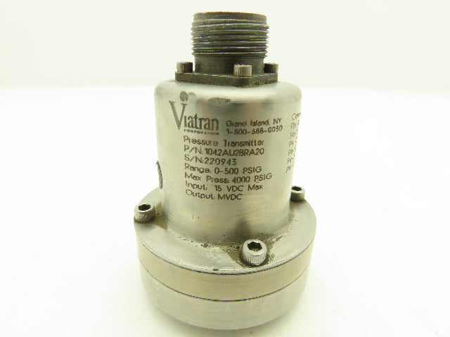 Viatran 1042AU2BRA20 Pressure Transducer 500 PSIG 15 VDC