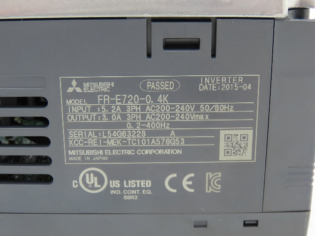 Mitsubishi FR-E720-0.4K Variable Frequency Drive Motor Inverter Control 0.4kW