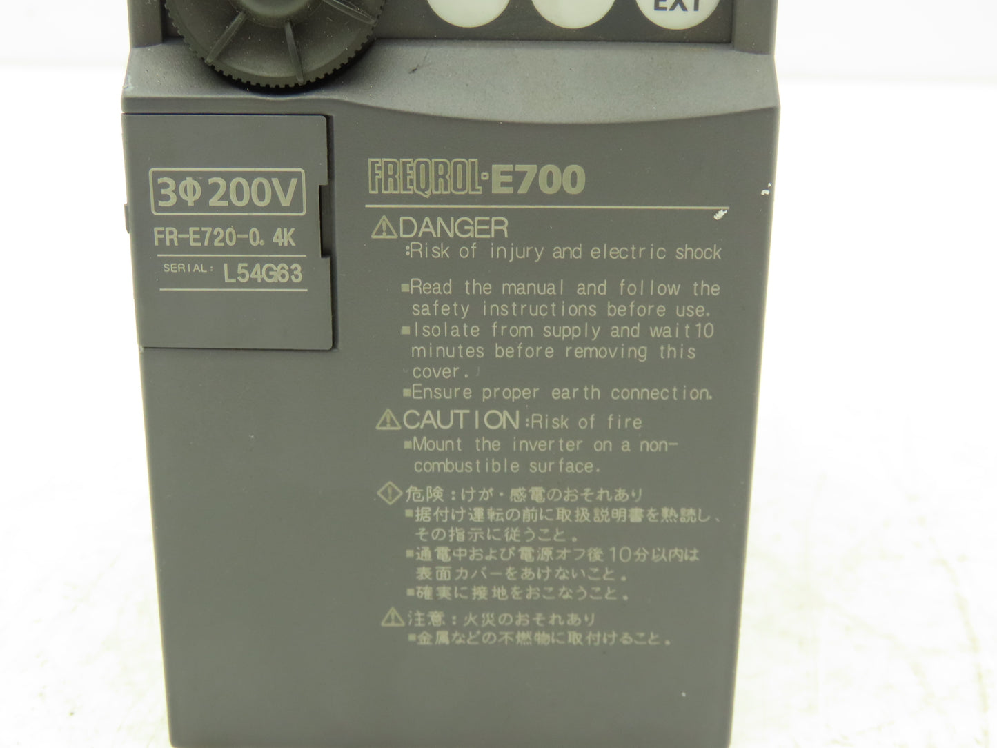 Mitsubishi FR-E720-0.4K Variable Frequency Drive Motor Inverter Control 0.4kW