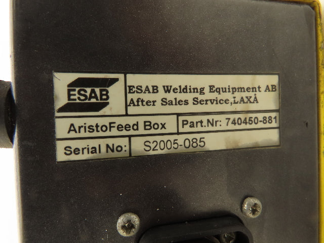 ESAB 740450-881 AristoFeed Box Welder Controller 1/4" Gas & Air Fittings