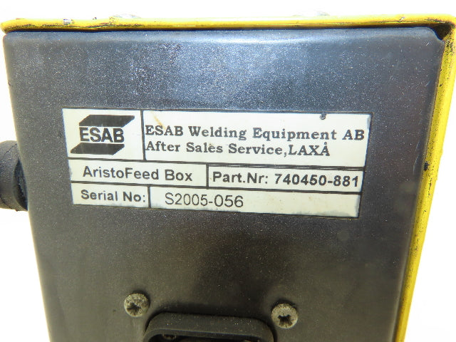 ESAB 740450-881 AristoFeed Box Welder Controller 1/4" Gas & Air Fittings