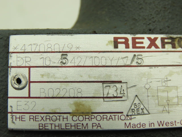 Rexroth DR 10-542/100Y Hydraulic Pressure Reducing Valve *417080/9*