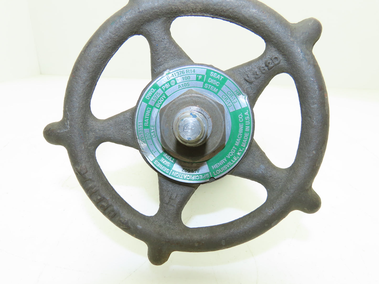 Henry Vogt API-602/B41376 Gate Valve 1" Socket Weld Class 800 1975 PSI @ 100°F