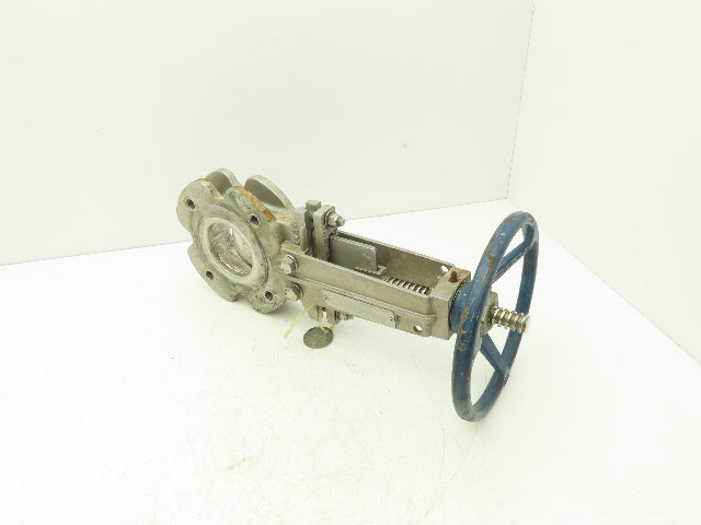 Fabri-Valve C37 3" Stainless Knife Gate Valve V-Port Rising Stem Metal Seat