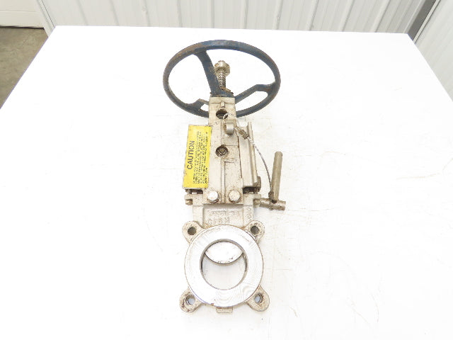 Fabri-Valve C67 3" Stainless Knife Gate Valve Lockout Pin Lug Style *Bad Seal*