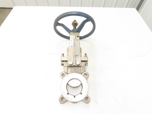 ITT Fabri-Valve C67 3" Stainless Knife Gate Valve Lug Style Rubber Seat