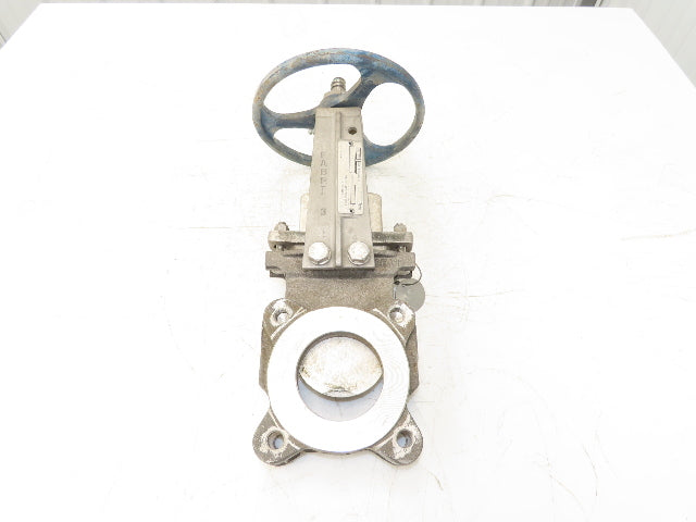ITT Fabri-Valve C37 S316 3" Stainless Knife Gate Valve Lug Style Metal Seat