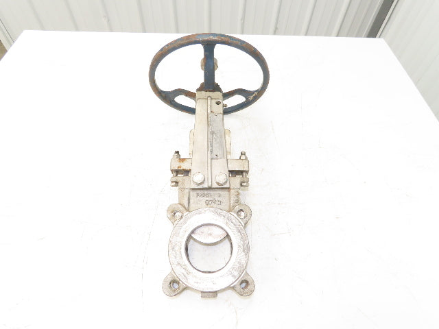 ITT Fabri-Valve 67 S316 3" Stainless Knife Gate Valve Lug Style Rubber Seat
